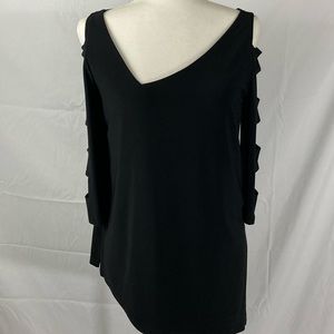 Joseph Ribkoff Size 10 Black Tunic Asymmetrical